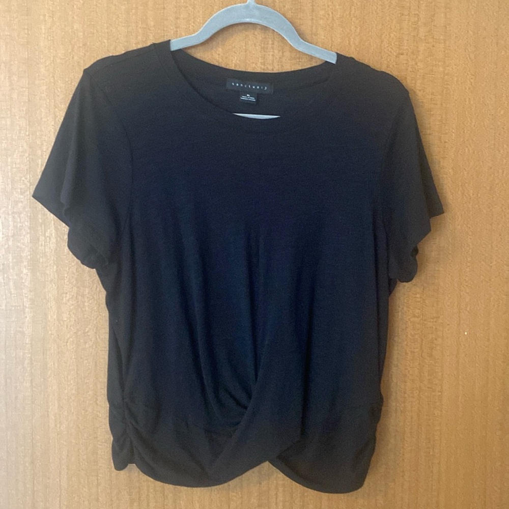 Sanctuary cross front crop tee